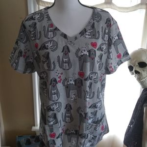 Doggy print scrub top